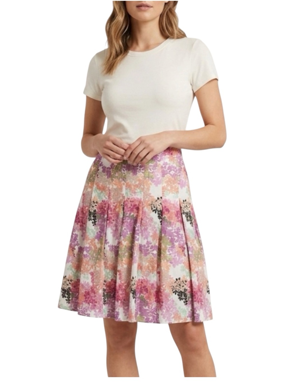 Madison & Max Floral Multicolor A-Line Full Midi Knee Length Skirt Size …